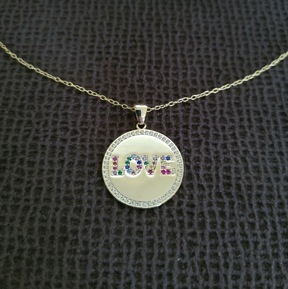 Gioielli LOVE❤ Disc📀 Pendant Necklace